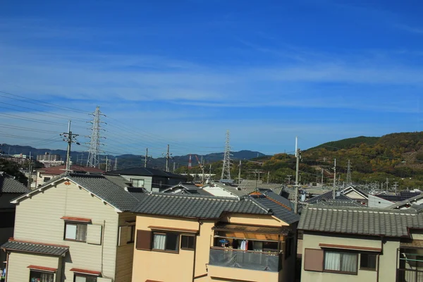 View out of train cityscape — Stock Photo, Image