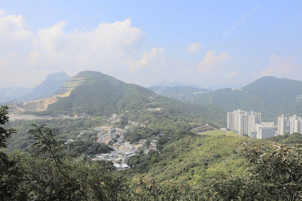 benches, cheung sha wan, cheung sha wan promenade, cityscape, green spaces, hong kong, hong kong island skyline, jogging, Kowloo