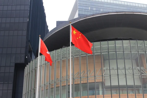 Hongkong Flagge und China Flagge — Stockfoto