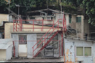 Yoğun Tai Po geleneksel köy evleri inşa,