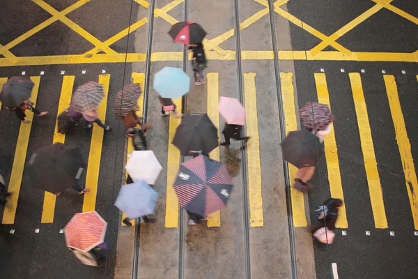 Wet pedestrian crossing on a rainy day — Stock Photo, Image