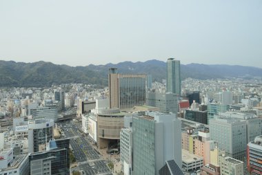 Şehir hava görünümünü kobe, Japonya.