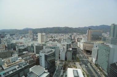 Şehir hava görünümünü kobe, Japonya.