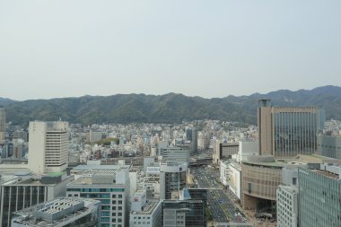 Şehir hava görünümünü kobe, Japonya.