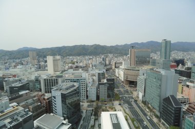 Şehir hava görünümünü kobe, Japonya.