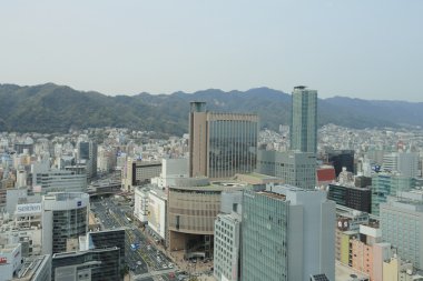 Şehir hava görünümünü kobe, Japonya.