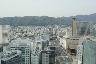 Şehir hava görünümünü kobe, Japonya.