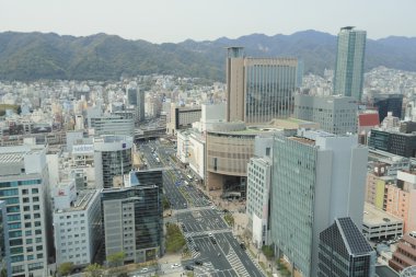 Şehir hava görünümünü kobe, Japonya.