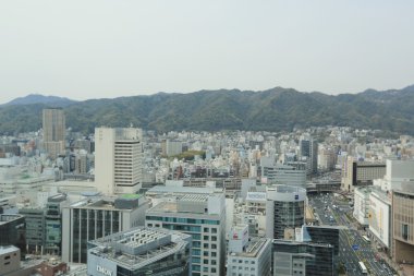 Şehir hava görünümünü kobe, Japonya.