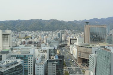 Şehir hava görünümünü kobe, Japonya.