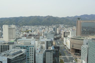 Şehir hava görünümünü kobe, Japonya.