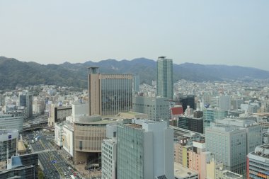 Şehir hava görünümünü kobe, Japonya.
