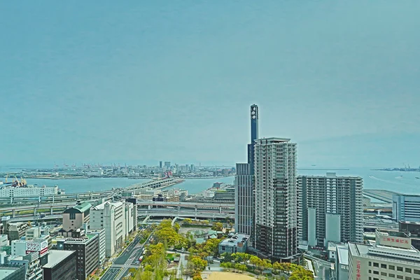 Aerial view of downtown Kobe, japan. — Stock Photo, Image