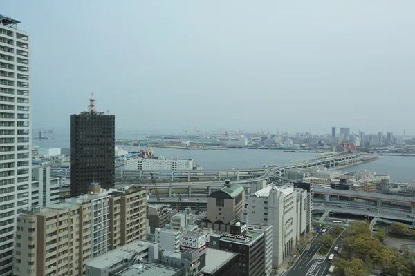 Luchtfoto van het centrum van kobe, japan. — Stockfoto