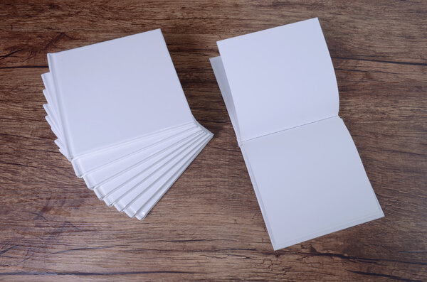 book on wood table background 