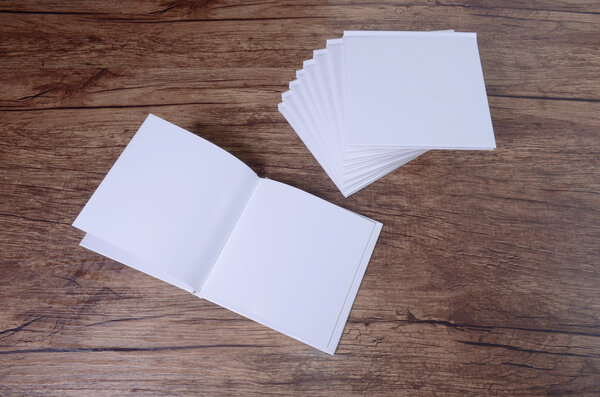 book on wood table background 