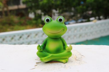 bahçede dekore edilmiş bir frong bebek