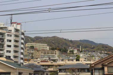 Kobe görünümü tren dışında Osaka'ya