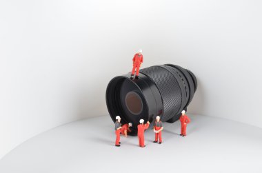  görüntü lens ile mini figür bebek çalışmalarının