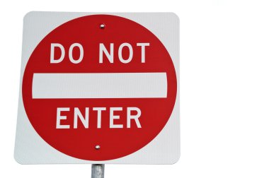 Beyaz işareti girmeyin