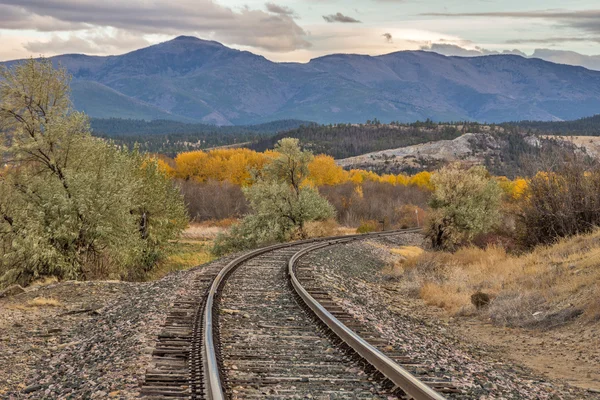 Curve in the Tracks in Autumn — Stock Photo, Image
