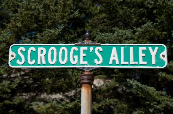 Scrooges's Alley Sign — Stock Photo, Image