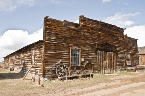 Log Mercantile in a Ghost Town — Stock Photo, Image