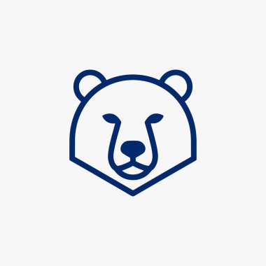 Ayı Vahşi Kral logosu için düz tasarım konsepti basitlik, zarafet ve tanınma kolaylığı üzerine odaklanır. Logolar, maskotlar, Etiketler ve Simgeler için vektör işareti. Vektör İllüstrasyonu