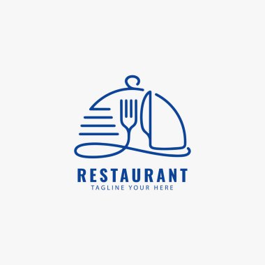 Restoran logo vektör şablonu basitlik, zarafet ve tanıma kolaylığı üzerine odaklanır. Logo, Etiket ve Simgeler için Vektör İşareti. Vektör İllüstrasyonu