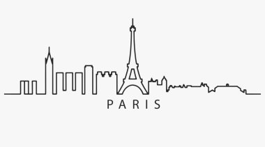 Flat Design Paris 'i yıkmadan bir satır yazdı. Vektör İllüstrasyonu