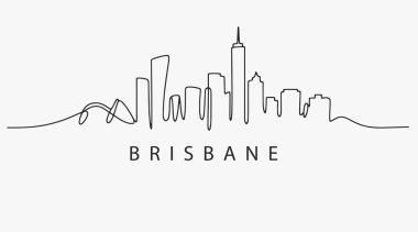 Brisbane şehrini kırmadan bir satır dizayn et. Vektör İllüstrasyonu