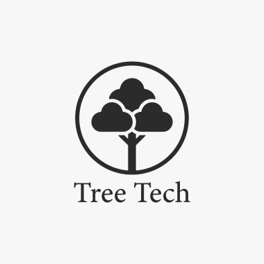 Düz Tasarım Ağaç Teknolojisi basitliğe, zarafete ve tanınma kolaylığına odaklanıyor. Vektör İllüstrasyonu