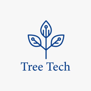 Düz Tasarım Ağaç Teknolojisi basitliğe, zarafete ve tanınma kolaylığına odaklanıyor. Vektör İllüstrasyonu