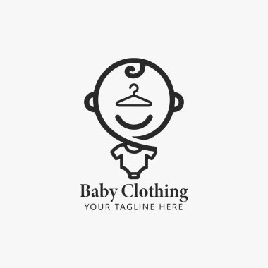 Bebek giyim logosu tasarımı. Logo, Etiket ve Simgeler için Vektör İşareti. Vektör İllüstrasyonu