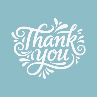 Canlı elle çizilmiş dekoratif elementlerle dolu bir teşekkür mektubu. Vektör İllüstrasyonu