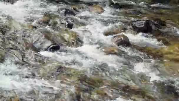Une rivière coule sur les rochers 