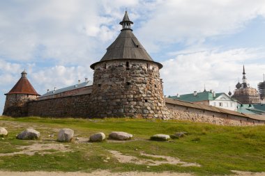 Solovetsky Manastırı kulesi. Rusya, beyaz deniz