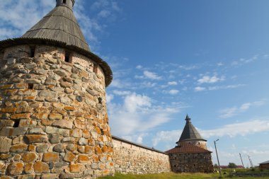 Solovetsky Manastırı kulesi. Rusya, beyaz deniz