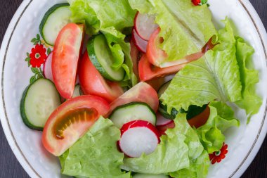  Taze sebze salatası. Sağlıklı yemek.