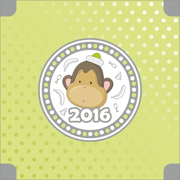 New year 2016. Monkey. — Stock Vector