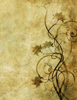 Çiçek desenli eski kağıt arka plan