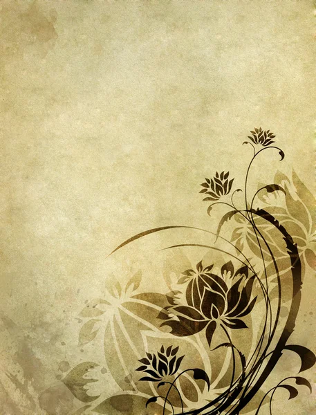 Çiçek desenli eski kağıt arka plan