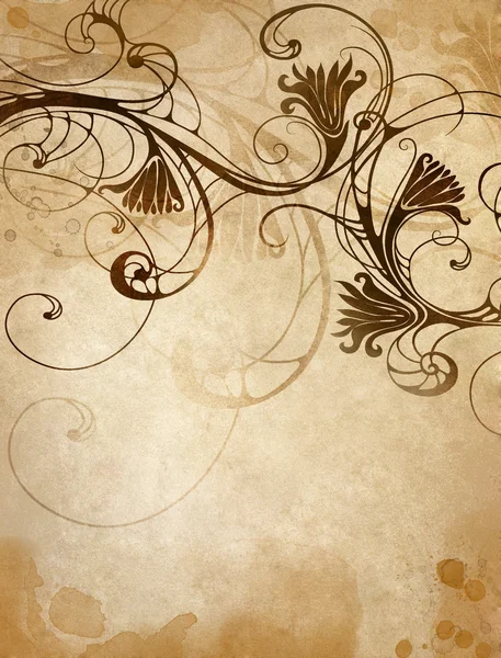 Çiçek desenli eski kağıt arka plan