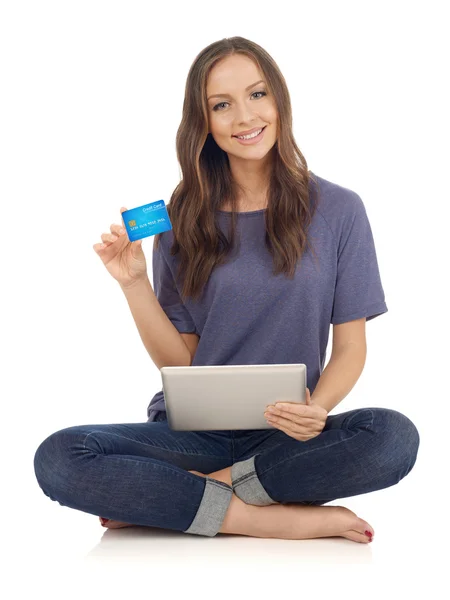Kredi kartı ile alışveriş — Stok fotoğraf