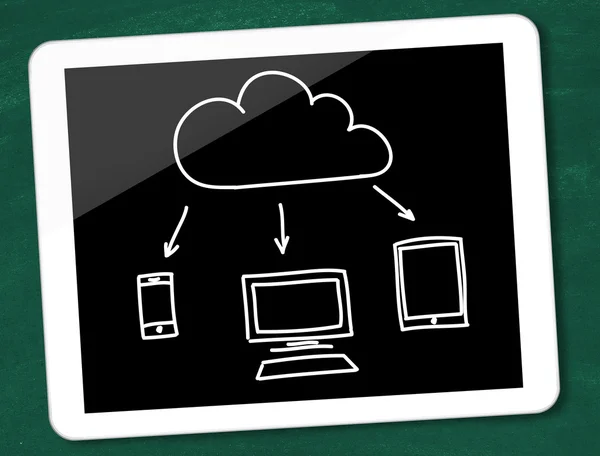 Cloud computing-op blackboard — Stockfoto