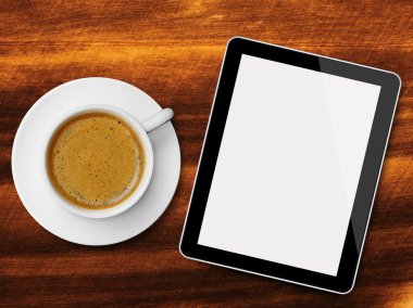 Tablet ve kahve Kupası