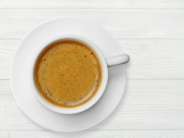 Latte Cup auf Holztisch — Stockfoto
