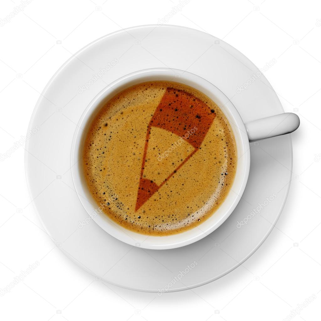 Pencil icon on coffee