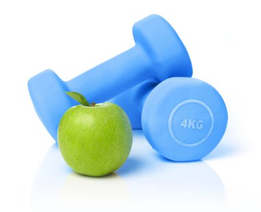 Apple and dumbbells clipart