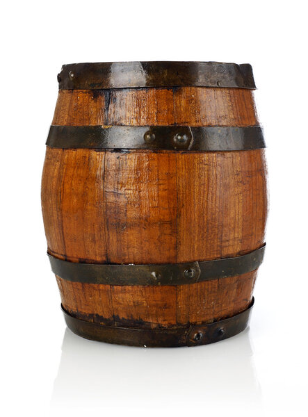 Barrel on white